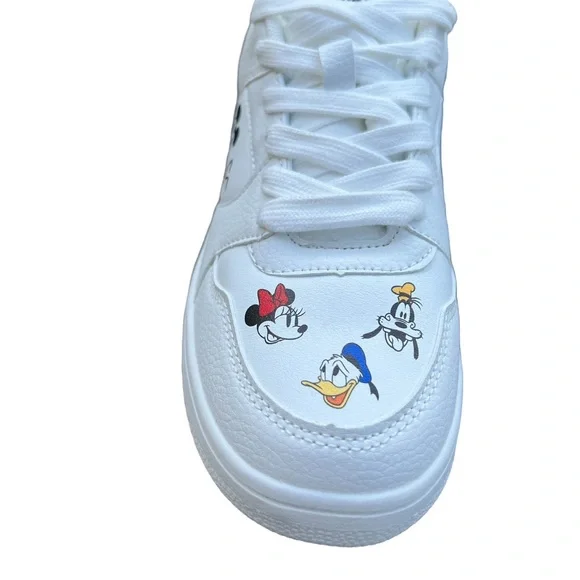 NEW / NEVER WORN Disney Mickey Mouse & Friends White Low-Top Sneaker Womenâs 7 - Picture 2 of 9